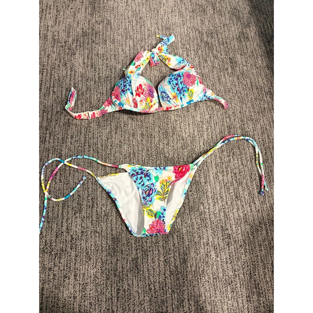 BN Women Floral Print string Bikini Swimsuit 2 piece sexy padded push up VENUS